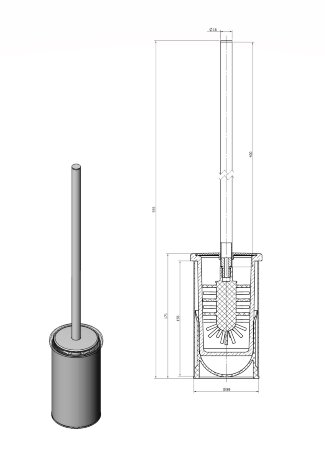 Ерш LANGBERGER ACCESSORIES 23027A напольный цвет хром