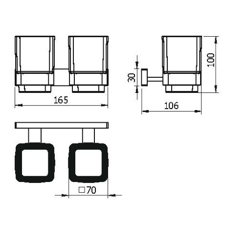 Стакан LANGBERGER ALSTER 11919A двойной подвесной цвет хром