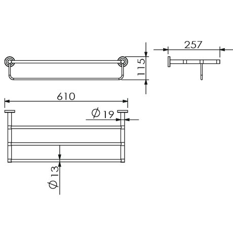 Полотенцедержатель LANGBERGER BURANO 11003B подвесной цвет хром