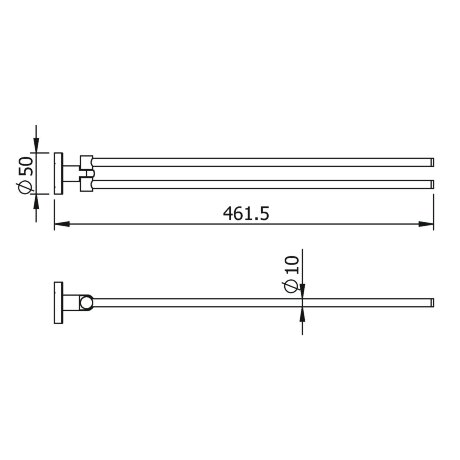 Полотенцедержатель LANGBERGER BURANO 11008C подвесной поворотный цвет хром