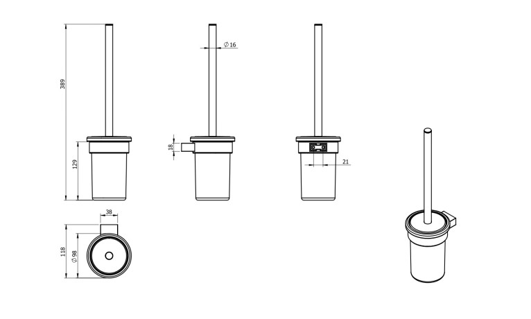 Ерш LANGBERGER 28025A-BP подвесной цвет черный матовый
