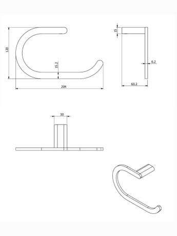 Полотенцедержатель LANGBERGER CONTEMPRARY GOLD 33038A-PVDBG подвесной цвет золото