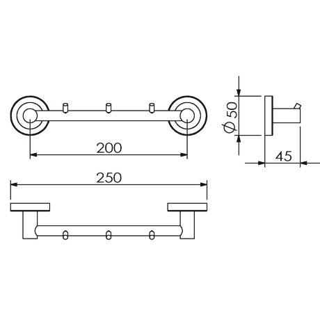 Полотенцедержатель LANGBERGER BURANO 11033A подвесной цвет хром