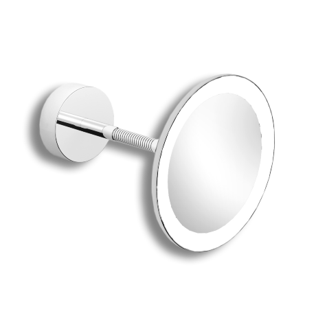 Зеркало LANGBERGER ACCESSORIES 71285 подвесное поворотное трехкратное увеличение с подсветкой кабель в стене цвет хром