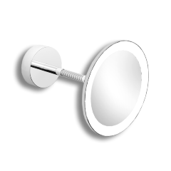 Зеркало LANGBERGER ACCESSORIES 71285 подвесное поворотное трехкратное увеличение с подсветкой кабель в стене цвет хром