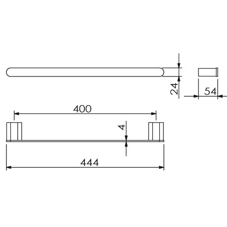 Полотенцедержатель LANGBERGER LUGANO 24001A подвесной цвет хром