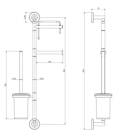 Стойка LANGBERGER ACCESSORIES 70182 подвесная цвет хром