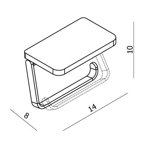 Бумагодержатель LANGBERGER ACCESSORIES 35041B подвесной с полкой цвет хром