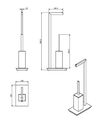 Стойка LANGBERGER ALSTER 70481 напольная цвет хром