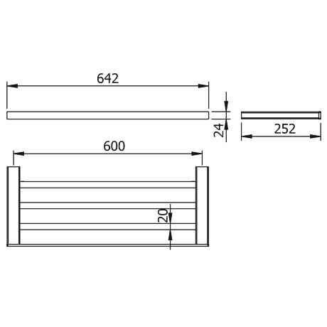 Полка LANGBERGER LEDRO 11303A подвесная цвет хром