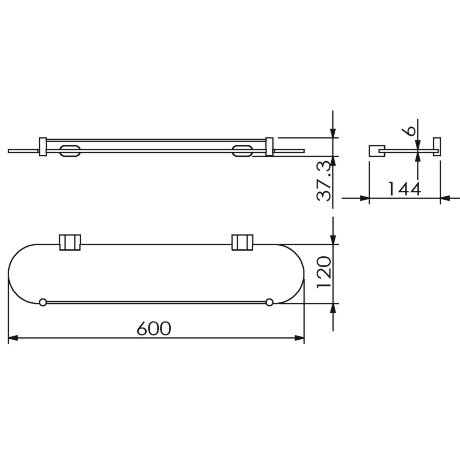 Полка LANGBERGER LUGANO 24051C подвесная цвет хром