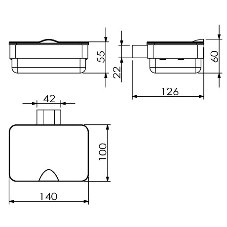 Контейнер LANGBERGER LUGANO 24073A подвесной цвет хром