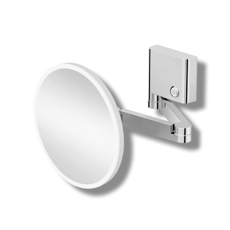 Зеркало LANGBERGER ACCESSORIES 82185-5S подвесное поворотное пятикратным увеличение с подсветкой кабель в стене цвет хром