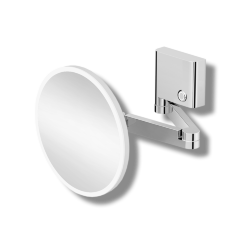 Зеркало LANGBERGER ACCESSORIES 82185-5S подвесное поворотное пятикратным увеличение с подсветкой кабель в стене цвет хром