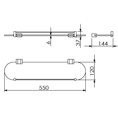 Полка LANGBERGER LUGANO 24051H подвесная цвет хром