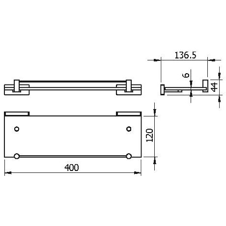 Полка LANGBERGER ALSTER 10951D подвесная цвет хром