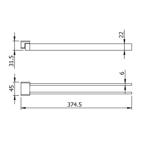 Полотенцедержатель LANGBERGER VICO 11308A подвесной поворотный цвет хром