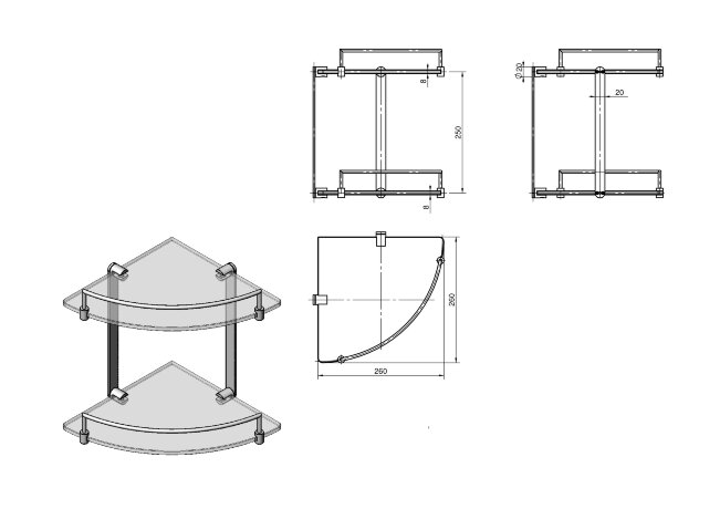 Полка LANGBERGER ACCESSORIES 70152 подвесная цвет хром
