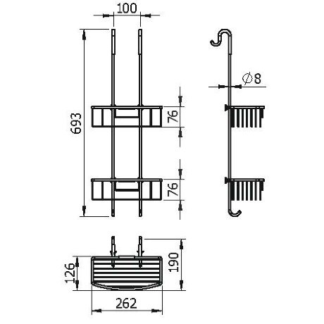 Душевая полка LANGBERGER ACCESSORIES 70164 подвесная цвет хром