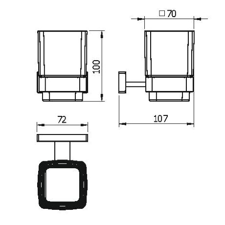 Стакан LANGBERGER ALSTER 11911A подвесной цвет хром