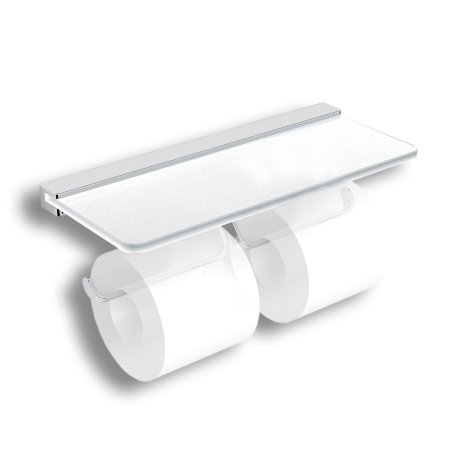 Бумагодержатель LANGBERGER MELVIN 32042B двойной подвесной с полкой цвет хром